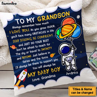 Personalized Gift For Son Grandson Astronaut Outer Space To My Grandson Pillow 27070 thumb 1