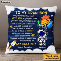 Personalized Gift For Son Grandson Astronaut Outer Space To My Grandson Pillow 27070 thumb 1