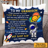 Personalized Gift For Son Grandson Astronaut Outer Space To My Grandson Pillow 27070 thumb 1