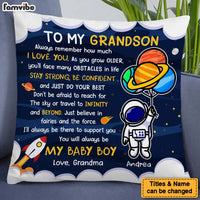 Personalized Gift For Son Grandson Astronaut Outer Space To My Grandson Pillow 27070 thumb 1
