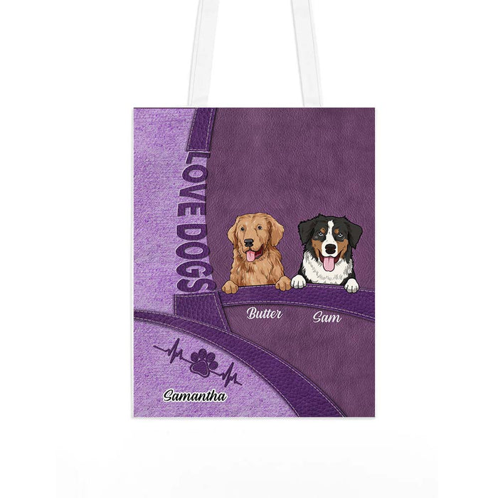 Personalized Gift For Dog Mom Love Line Tote Bag 27072 1