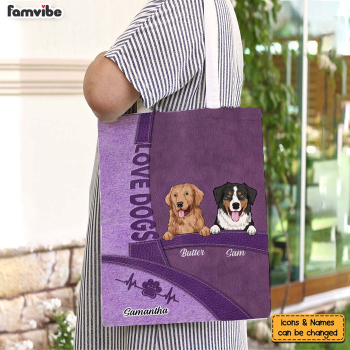 Personalized Gift For Dog Mom Love Line Tote Bag 27072 1