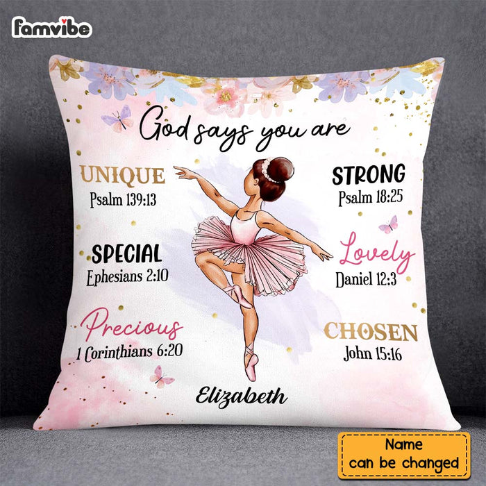 Personalized Gift For Daughter Granddaughter Ballerina God Say You Are Pillow 27074 1