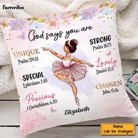 Personalized Gift For Daughter Granddaughter Ballerina God Say You Are Pillow 27074 thumb 1