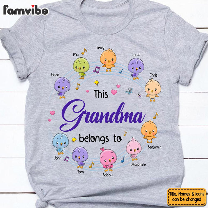 Personalized Gift For Grandma Cute Bird This Grandma Belong To Shirt - Hoodie - Sweatshirt 27077 1