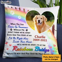 Personalized Photo Memorial Gift For Loss Of Dog Loss Of Pet Rainbow Bridge Pillow 27079 thumb 1