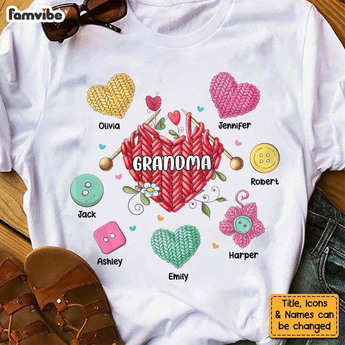 Personalized Gift For Grandma Heart Knitting Shirt - Hoodie - Sweatshirt 27081 1