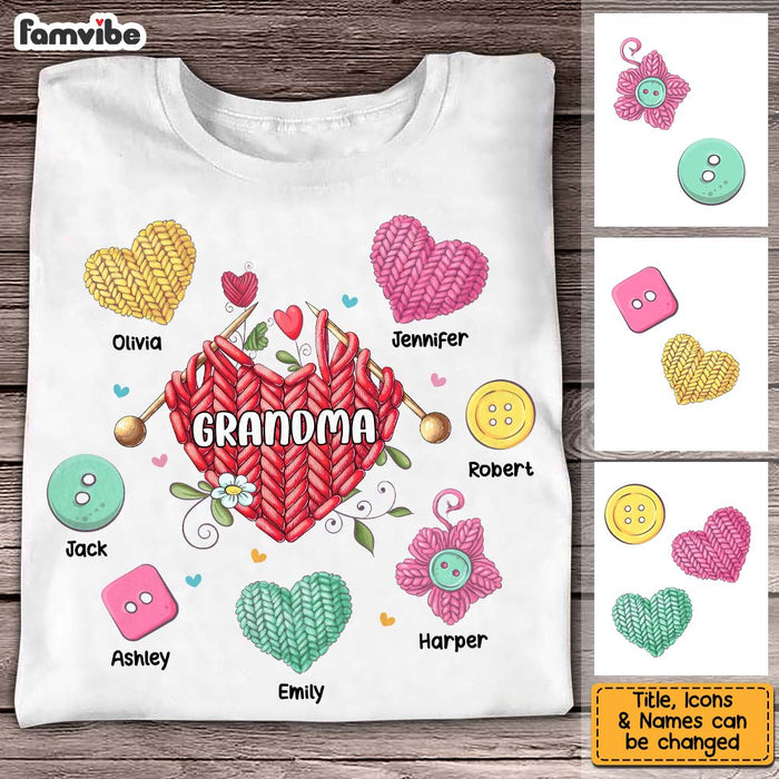 Personalized Gift For Grandma Heart Knitting Shirt - Hoodie - Sweatshirt 27081 1