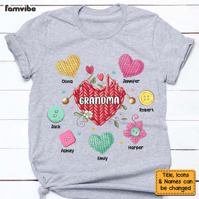 Personalized Gift For Grandma Heart Knitting Shirt - Hoodie - Sweatshirt 27081 1