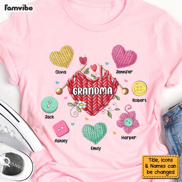 Personalized Gift For Grandma Heart Knitting Shirt - Hoodie - Sweatshirt 27081 1