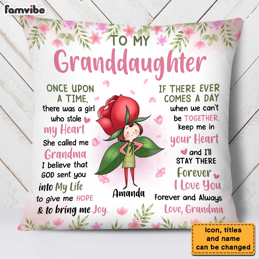 Personalized Gift For Daughter Granddaughter Flower Fairy To My Granddaughter Pillow 27084 Primary Mockup