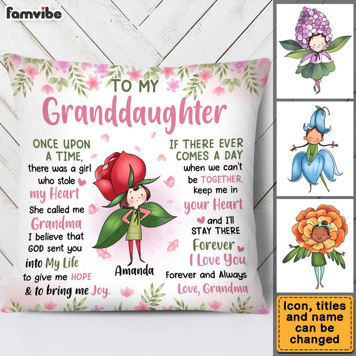 Personalized Gift For Daughter Granddaughter Flower Fairy To My Granddaughter Pillow 27084 1