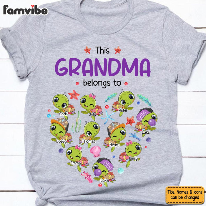 Personalized Gift for Grandma Heart Shaped Turtle Shirt - Hoodie - Sweatshirt 27085 1