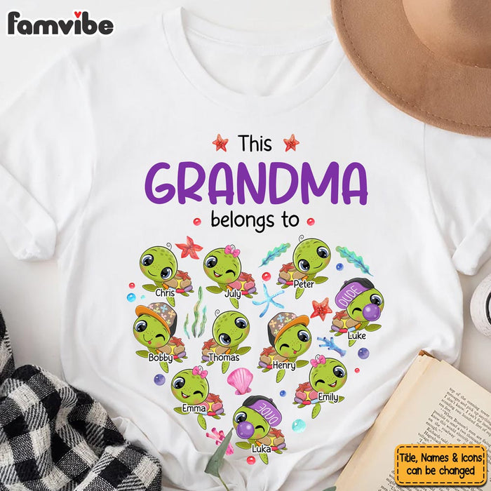 Personalized Gift for Grandma Heart Shaped Turtle Shirt - Hoodie - Sweatshirt 27085 1