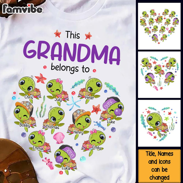 Personalized Gift for Grandma Heart Shaped Turtle Shirt - Hoodie - Sweatshirt 27085 1