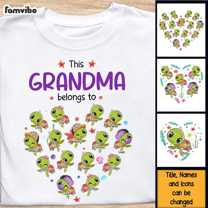 Personalized Gift for Grandma Heart Shaped Turtle Shirt - Hoodie - Sweatshirt 27085 1