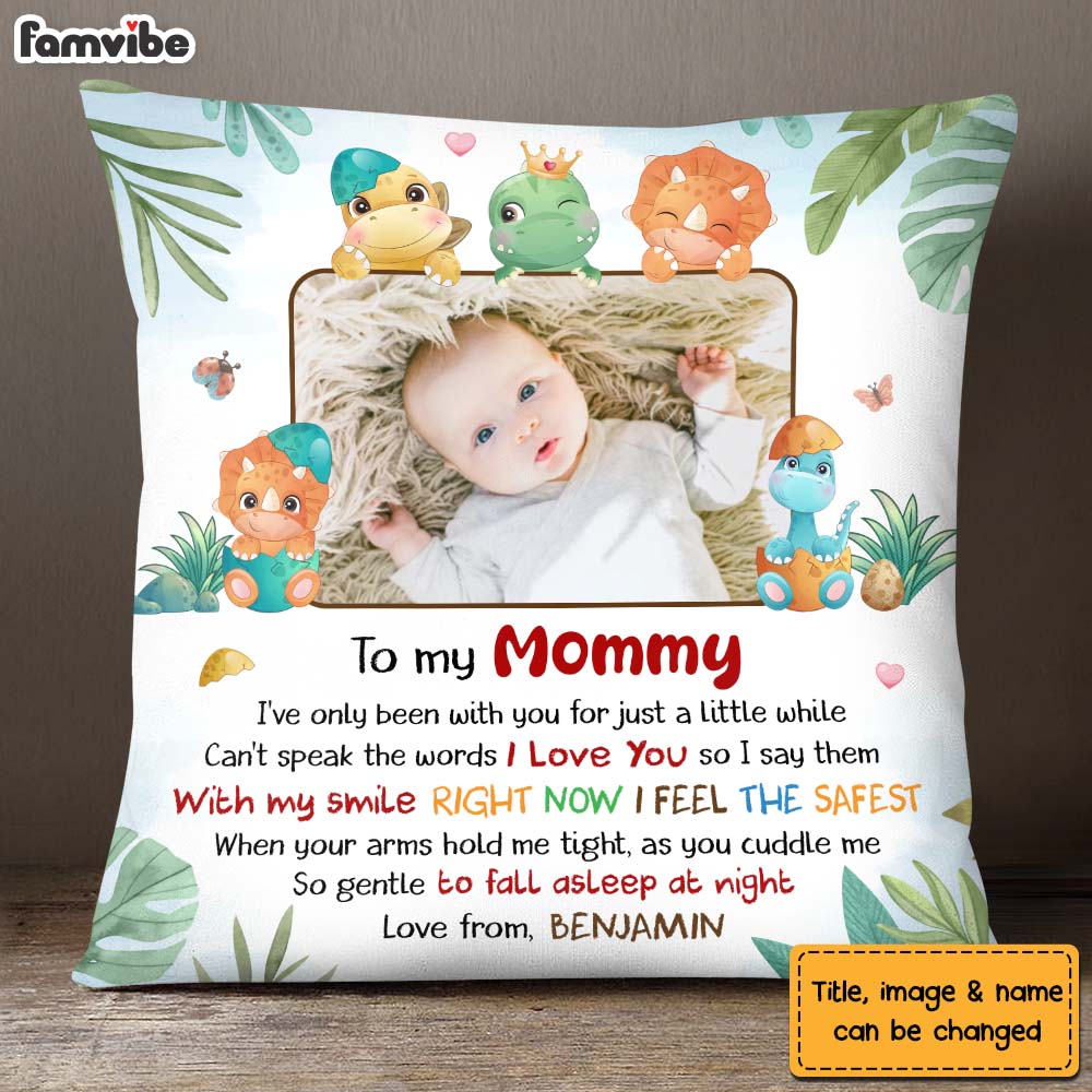 Personalized Gift For Daughter New Mom I Love You Dinosaur Theme Pillow 27091 Primary Mockup