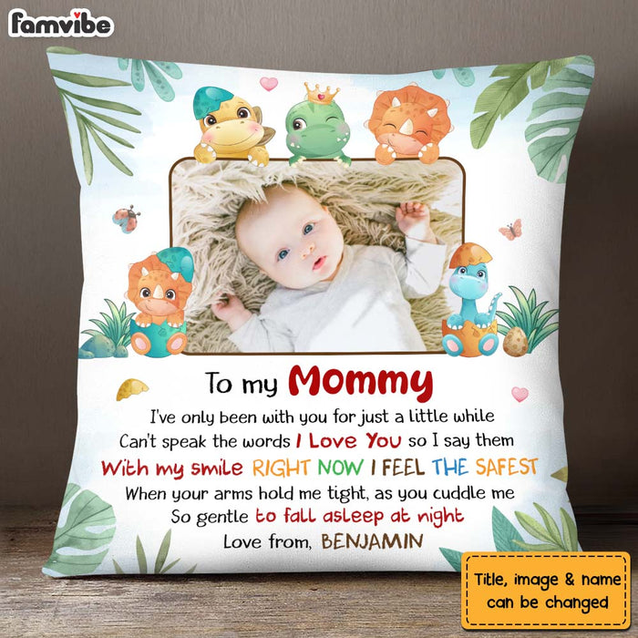 Personalized Gift For Daughter New Mom I Love You Dinosaur Theme Pillow 27091 1