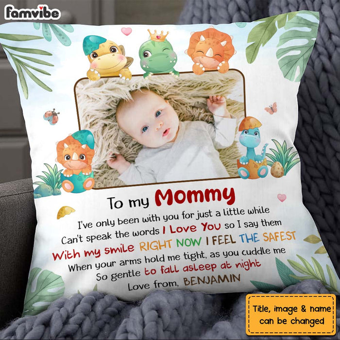 Personalized Gift For Daughter New Mom I Love You Dinosaur Theme Pillow 27091 1