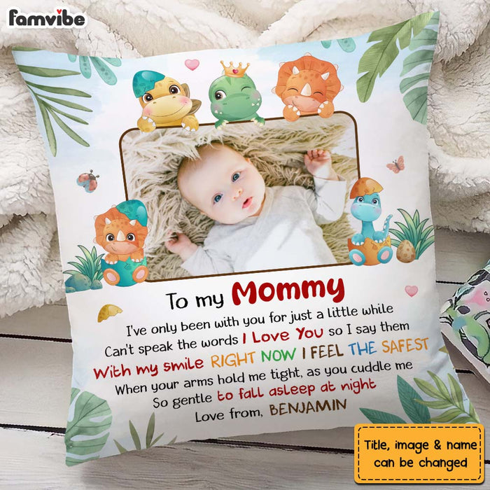 Personalized Gift For Daughter New Mom I Love You Dinosaur Theme Pillow 27091 1