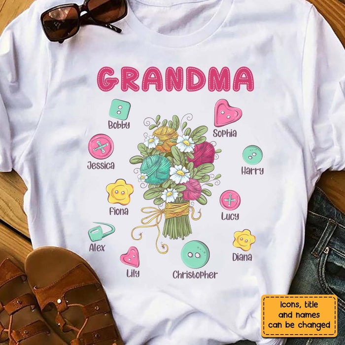 Personalized Gift For Grandma Knitted Flowers Shirt - Hoodie - Sweatshirt 27105 1