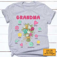Personalized Gift For Grandma Knitted Flowers Shirt - Hoodie - Sweatshirt 27105 thumb 1