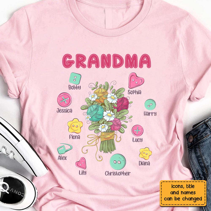 Personalized Gift For Grandma Knitted Flowers Shirt - Hoodie - Sweatshirt 27105 1