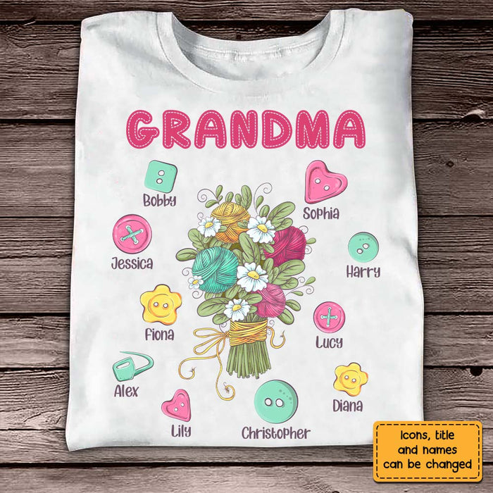 Personalized Gift For Grandma Knitted Flowers Shirt - Hoodie - Sweatshirt 27105 1