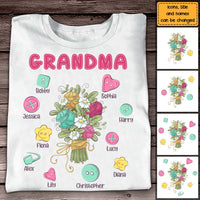 Personalized Gift For Grandma Knitted Flowers Shirt - Hoodie - Sweatshirt 27105 thumb 1