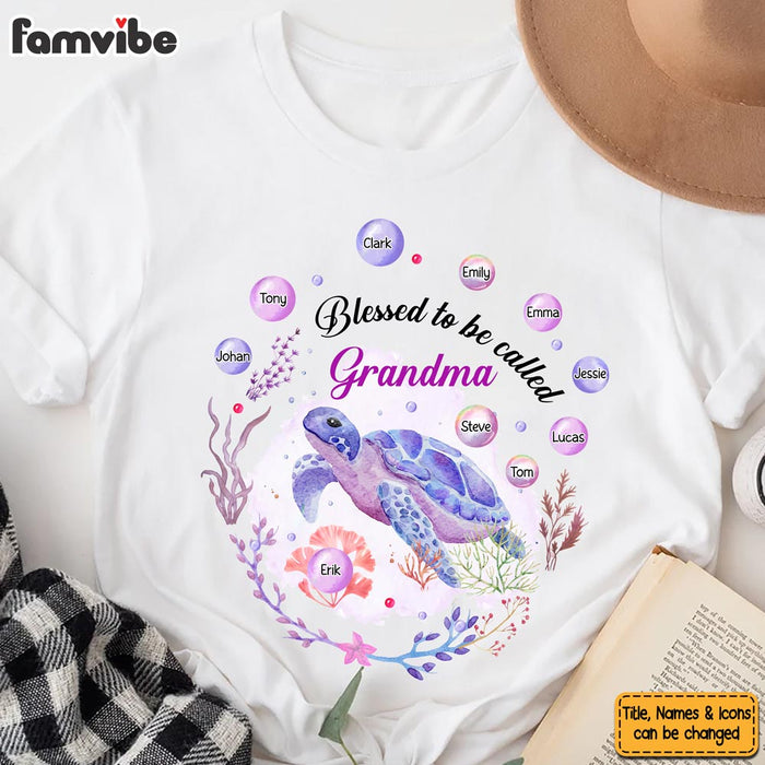 Personalized Gift For Grandma Turtle Blessed To Be Called Grandma Shirt - Hoodie - Sweatshirt 27108 1
