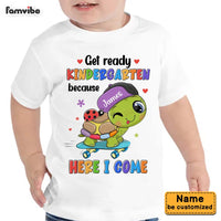 Personalized Gift For Son Grandson Turtle Kindergarten Here I Come Kid T Shirt 27113 thumb 1