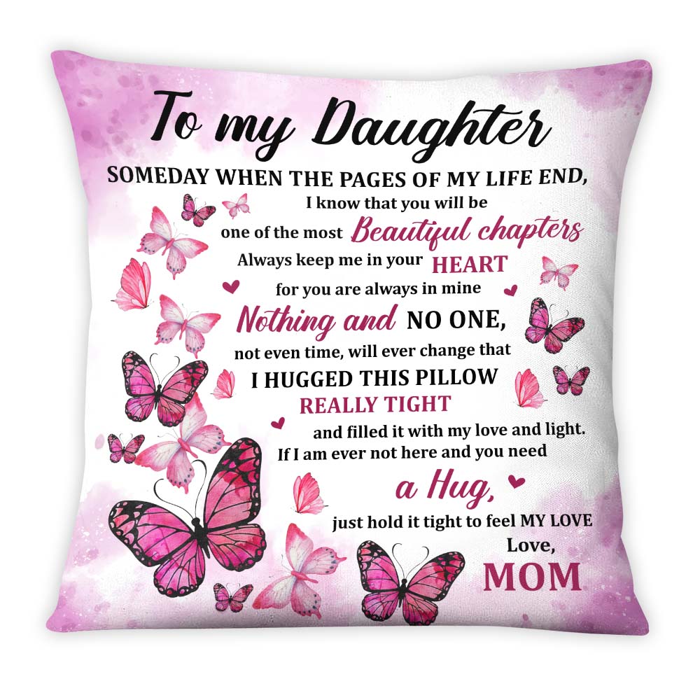 Personalized Gift For Daughter Hug This Butterfly Pillow 27116 Primary Mockup