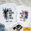 Personalized Gift for Couple She Keeps Me Wild He Keeps Me Safe Couple T Shirt 27119 1