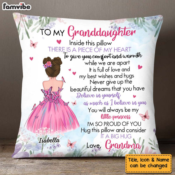 Personalized Gift for Granddaughter My Heart Inside This Pillow Famvibe