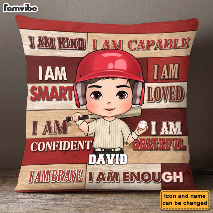 Personalized Gift For Grandson Baseball Affirmations Pillow 27124 1