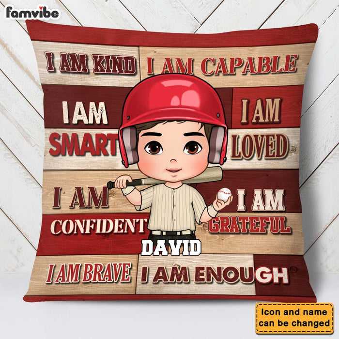 Personalized Gift For Grandson Baseball Affirmations Pillow 27124 1