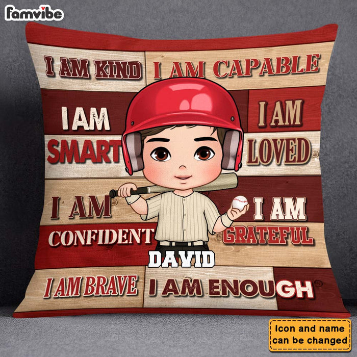 Personalized Gift For Grandson Baseball Affirmations Pillow 27124 1