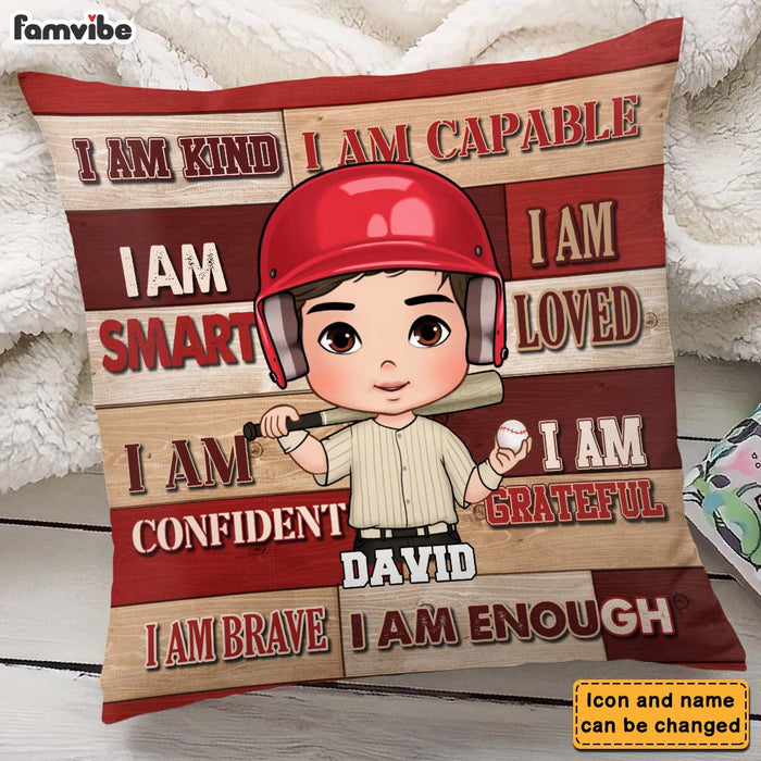 Personalized Gift For Grandson Baseball Affirmations Pillow 27124 1