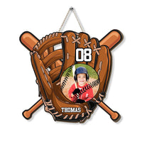 Personalized Gift For Grandson For Baseball Boy Upload Photo Wood Sign 27126 thumb 1