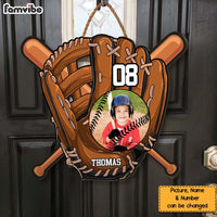 Personalized Gift For Grandson For Baseball Boy Upload Photo Wood Sign 27126 thumb 1