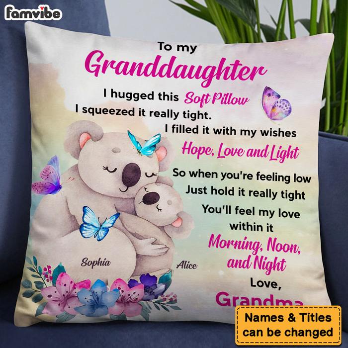 Personalized Gift for Granddaughter Koala Hug Pillow 27128 1