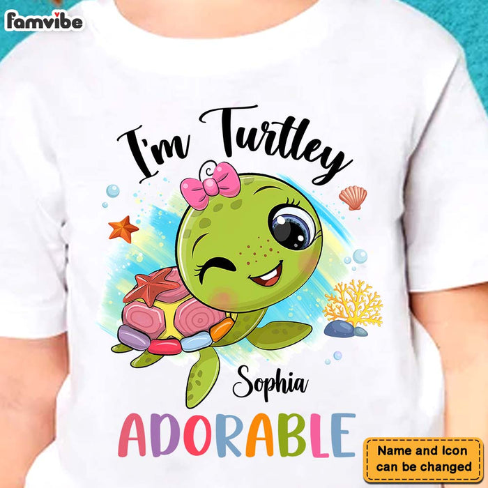 Personalized Gift For Granddaughter Grandson Turtle Kid I'm Turtley Adorable Kid T Shirt 27129 1
