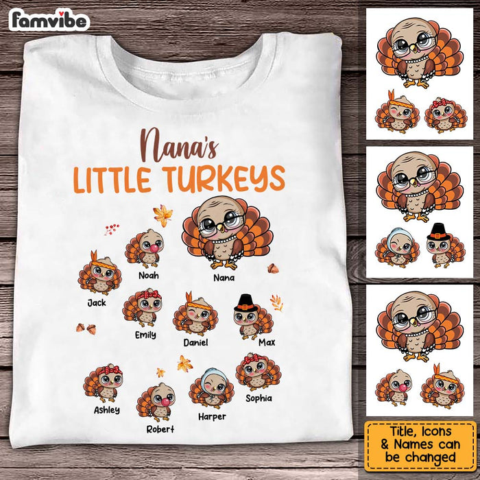Personalized Gift For Grandma Thanksgiving Little Turkey Shirt - Hoodie - Sweatshirt 27130 1