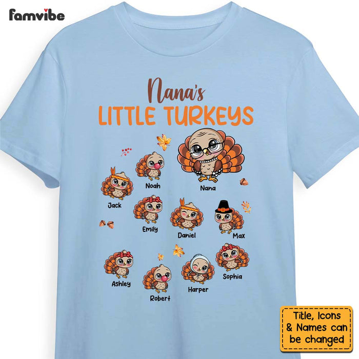Personalized Gift For Grandma Thanksgiving Little Turkey Shirt - Hoodie - Sweatshirt 27130 1