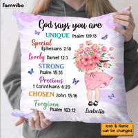 Personalized Gift for Granddaughter Daughter God Says You Are Hugging Flowers Pillow 27132 thumb 1