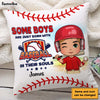 Personalized Gift For Grandson Born With Baseball In Their Souls Pillow 27133 1