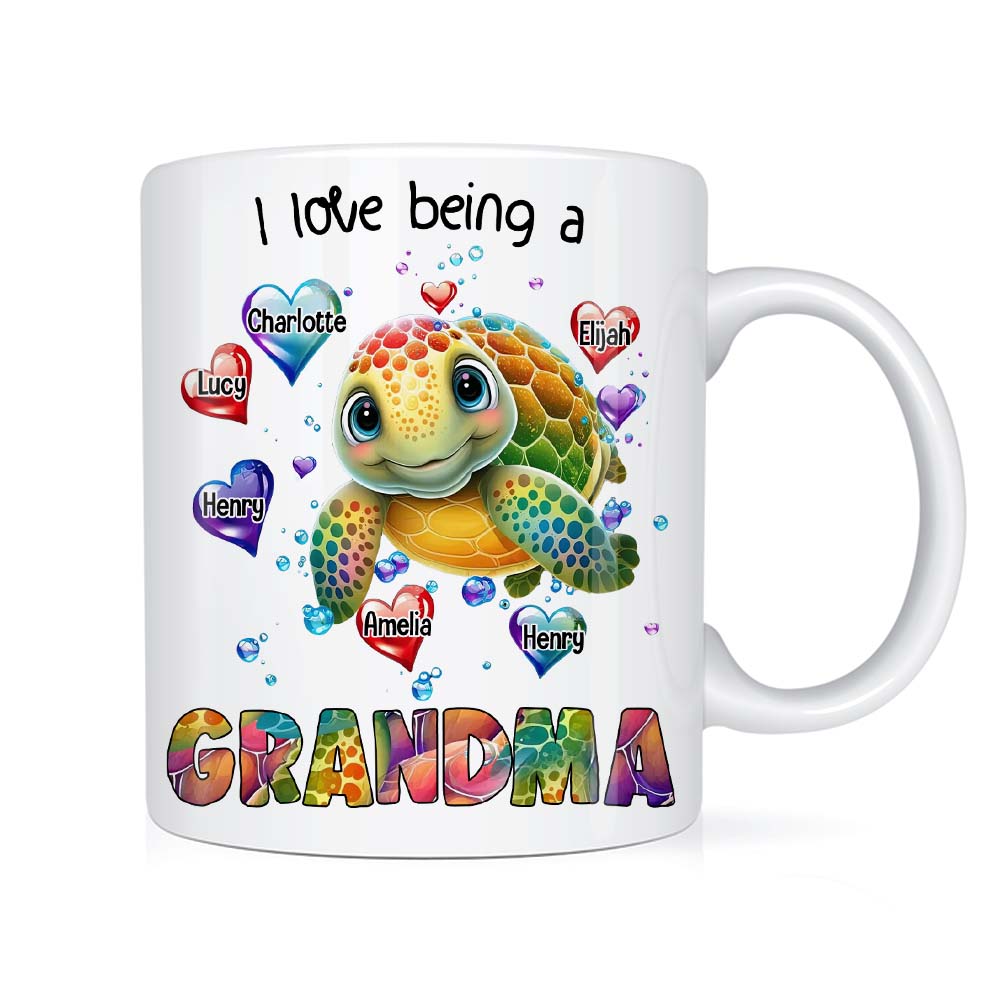 Personalized Gift For Grandma I Love Being A Grandma Turtle Heart Mug 27134 Primary Mockup