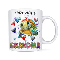 Personalized Gift For Grandma I Love Being A Grandma Turtle Heart Mug 27134 thumb 1