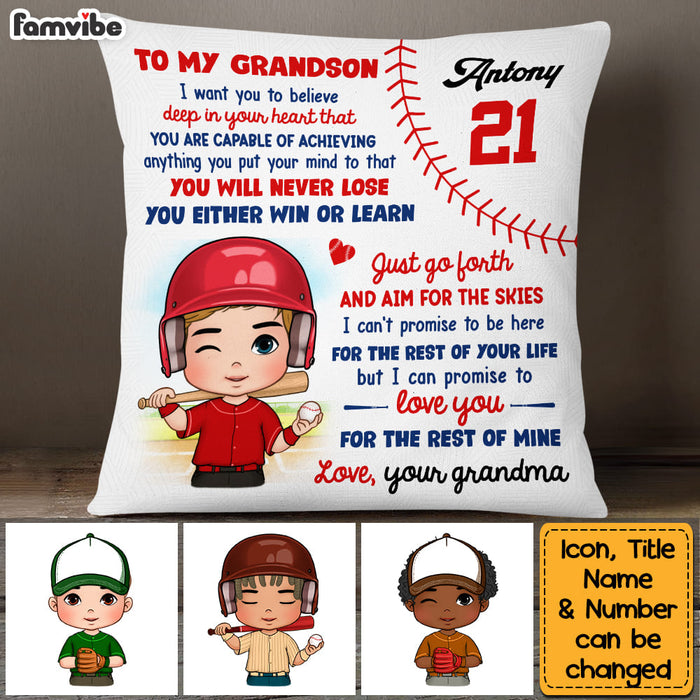 Personalized Gift For Grandson Baseball Pillow 27136 1