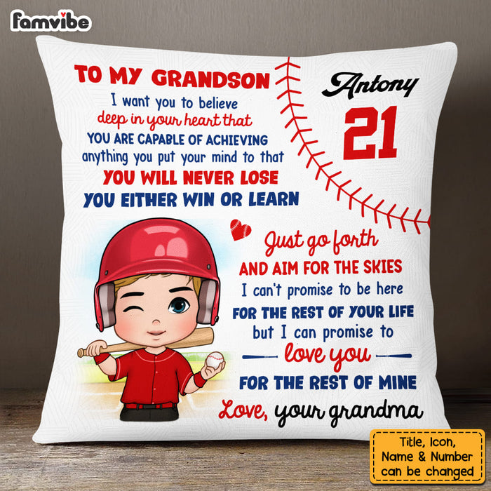 Personalized Gift For Grandson Baseball Pillow 27136 1